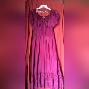 Fuchsia Smocked Waist Casual Dress